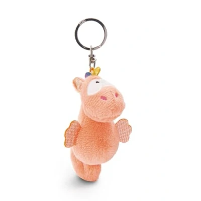 Image de Porte clés Hippocampe Laguna Rainbow de 9cm, Orange Pendentif Animal câlin Durable avec Anneau métallique pour accrocher aux clés, à la Corde, au Sac et Plus Encore