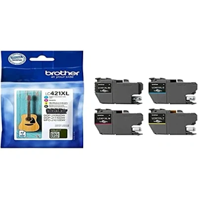 Image de Brother LC421XL Value Pack Lot de 4 Cartouches d&#039;encre XL Noir/Jaune/Cyan/Magenta
