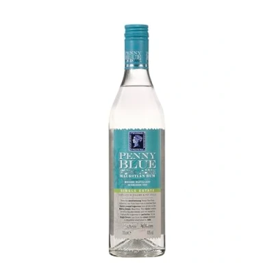 Image de PENNY BLUE Pure Canne Rhum Origine : Ile Maurice 40% Alcool Notes d&#039;Agrumes &amp; Amande A déguster en cocktail 70cl
