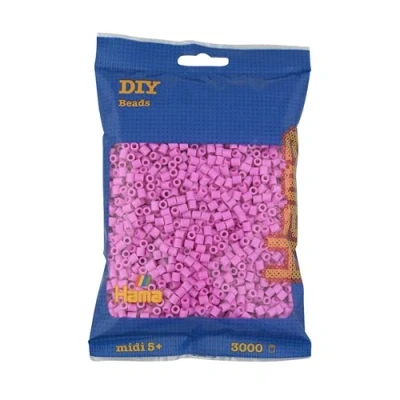 Image de Hama Perlen 201 08 Sachet Repasser avec Environ 3000 Perles de Bricolage Midi 5 mm diamètre en Rose Pastel, Plaisir créatif pour Petits et Grands, 48