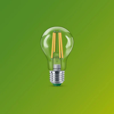 Image de Philips Ultra Efficient LED Bulb, Classe d&#039;efficacité énergétique A, avec douille E27, 60W, transparent, blanc chaud 2700K, 6 packs