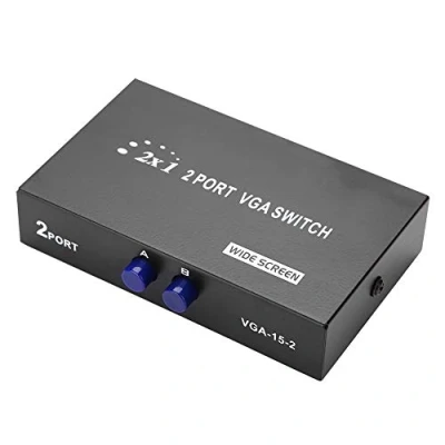 Image de 2 en 1 sortie VGA Switcher Splitter Synchronisation des données Commutateur de moniteur Prend charge l&#039;affichage VGA, XVGA, SVGA, UXGA et Multisync, Plug and Play