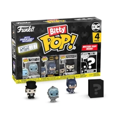 Image de Funko Bitty Pop! Batman 85th Freeze 4PK et Une Mini Figurine Mystère en Surprise 2.2 Cm DC Comics Collectionnable Étagère Empilable Incluse Idée de Cadeau Décoration Gâteaux
