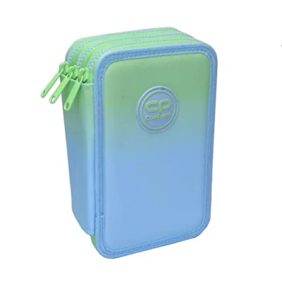 Image de CoolPack Trousse à crayons XXL 3 compartiments Triple pour fille Ombre Gradient Mojito Vert 44 pièces niveaux, citron vert,