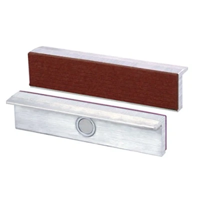Image de Heuer 111140 Protections de mâchoires d&#039;étau Rectangulaire, plane parallèle, aimants spéciaux intégrés, compatible avec étau 140 mm Matériau : aluminium, fibre