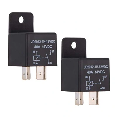 Image de Ehdis Relais Voiture 4 Pin 40 Ampères Spst 12v, Modèle No .: JD2912 1H 12VDC 40A 14VDC, Auto Commutateurs et démarreurs, 2 Pack