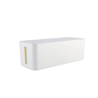 Image de RICOO Cache Multiprise Z4001 W, Boîte de Rangement pour Câbles Électriques, Boite Prise 40,6x15,6x13,4 cm, multiprise, Blanc avec 2 Ouvertures Latérales