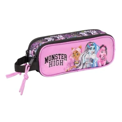 Image de Safta Monster High Drama Trousse double pour enfant, idéale les enfants d&#039;âge scolaire, confortable et polyvalente, qualité résistance, 21 x 6 8 cm, multicolore, M, Décontracté