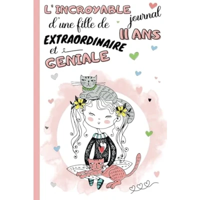 Image de L&#039;Incroyable Journal d&#039;une fille de 11 ans extraordinaire et géniale: cahier intime pour enfant carnet notes ligné guidé avec questions ... idée cadeau anniversaire noël filles