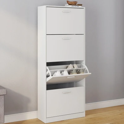 Image de Armoire à chaussures 4 portes blanche
