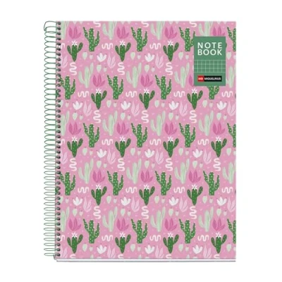 Image de Miquelrius Cahier A4, quadrillage 5 mm, carnet couverture rigide en carton plastifié, A4 avec 80 feuilles micro perforées, papier extra opaque 90 g/m², spirale métallique, 4 trous pour classer