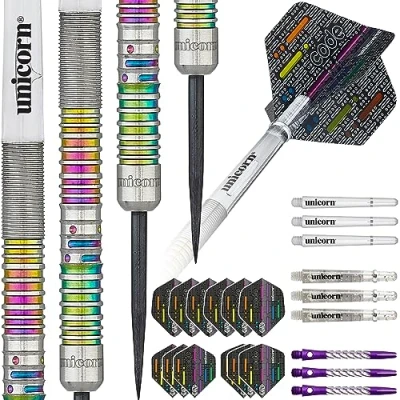 Image de Unicorn James Wade Code 90% tungstène Fléchette à Pointe en Acier Unisexe, Multicolore, 20 g