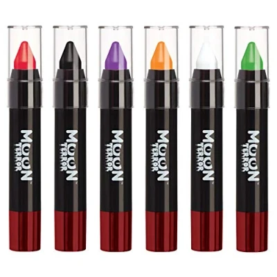 Image de Moon Terror Crayon de corps bâton peinture visage d’Halloween Maquillage SFX à effets spéciaux , Ensemble 6, 3,2 g (Ensemble 6)