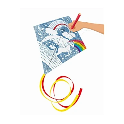 Image de Paul Günther 1244 cerf volant monocorde Paint your Unicorn, pour enfants à peindre soi même, prêt voler, les partir de 5 ans, environ 69 x cm