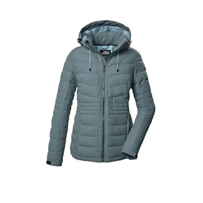 Image de killtec Femme Veste matelassée avec capuche amovible/veste fonctionnelle est hydrofuge KOW 10 WMN QLTD JCKT, blaugrau, 42, 41807 000