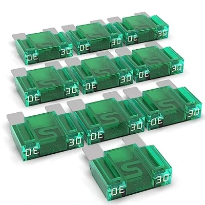 Image de fusible à lame Maxi 20 80A, enfichable d&#039;automobile, choix : 30A ampères, vert, 10 pièces