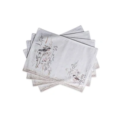 Image de Maison d&#039; Hermine Meadow Florals Lot de 4 Sets Table 100% Coton pour à Manger, Cuisine, Mariage, Usage Quotidien, dîners, Printemps/été (Brown, 33cm x 48cm)