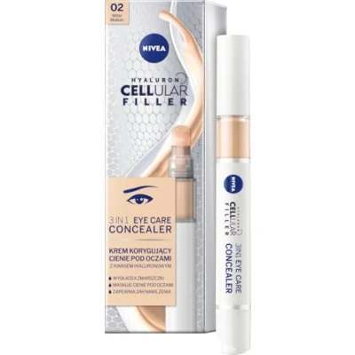 Image de NIVEA Hyaluron Cellular Filler 3 en 1 Crème correctrice des cernes Naturelle, 4 ml