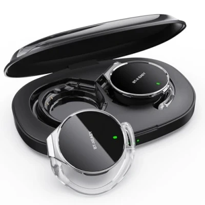 Image de Écouteurs Bluetooth Micool BT X easy sans fil avec suppression du bruit et crochets d&#039;oreille NoirArgenté