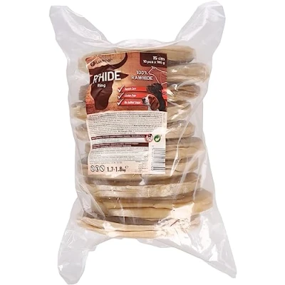 Image de Flamingo Friandises pour Chien R&#039;HIDE Anneau 15CM 10PCS 1,8KG sans Gluten sucres ajoutés Nettoie la Dentition de Votre