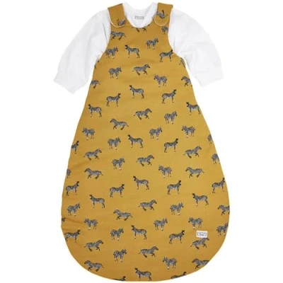 Image de Meyco Baby Zebra Animal Gigoteuse 2 pièces, doublée (100% coton, fermeture éclair intégrale, agréable à la peau, infroissable, taille : 62/68), miel doré