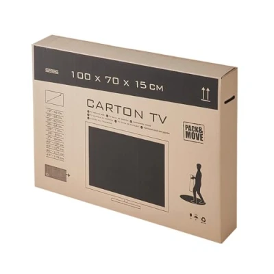 Image de PACK AND MOVE carton TV : télévision et écran plat pour déménagement 100 x 15 70 cm Poignées renforcées solide
