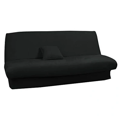 Image de Antonouse Housse de clic clac Extensible 120 à 140cm 180 200cm (Noir)