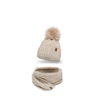 Image de Vivisence 7015 Beanie AND Scarf SET Écharpe, Femme, Taille: One Size, Beige
