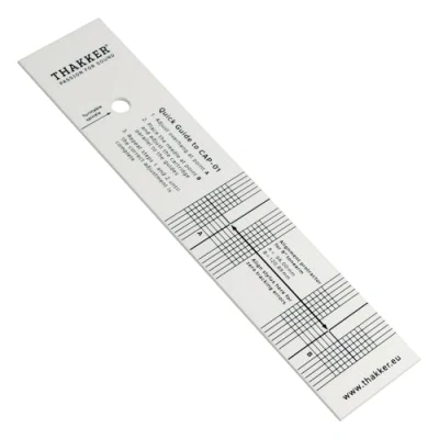 Image de THAKKER CAP 01 Gabarit de surplomb pour Le réglage Correct des têtes Lecture platines vinyles Ajustement Selon la méthode 2 Points avec Instructions Rapides imprimées.