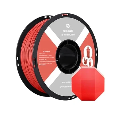 Image de QIDI TECH Filament PLA Rapido 1.75mm, Imprimante 3D PLA, Adapté à l&#039;impression Grande Vitesse, Convient la Plupart des Imprimantes FDM, Bobine de 1 KG (2.2lbs), Rouge
