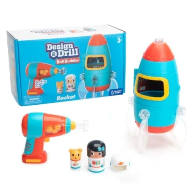Image de Learning Resources Fusée Bolt Buddies Design &amp; Drill, jeu de construction pour la motricité fine