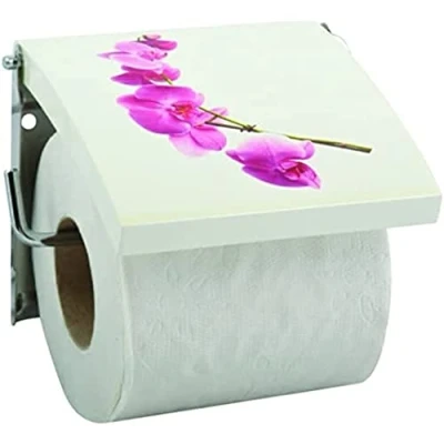 Image de MSV Porte Rouleau Papier WC Mural MDF &amp; INOX LANYU Blanc