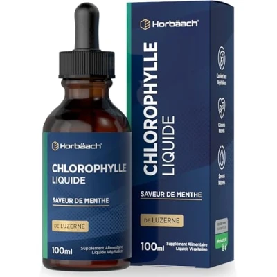 Image de Chlorophylle Liquide 100ml Luzerne Complément Alimentaire Vegan Menthe Ultra Concentré Liquid Chlorophyll par Horbaach
