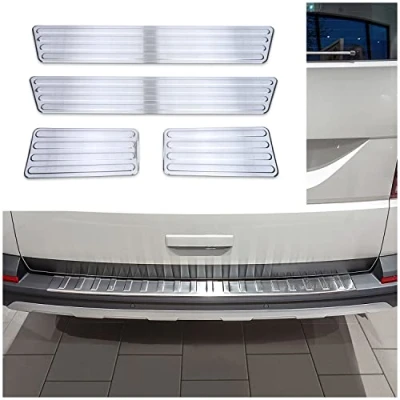 Image de tuning art L177 XF514 1 Protections de seuil Coffre et Portes pour VW T6 T6.1 Multivan Caravelle 5 2015 , Couleur:Argent
