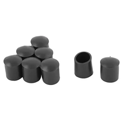 Image de sourcing map 8pcs Embout Pied de Chasie Meuble Tube Jambe Patin Capuchon Protection en Caoutchouc diamètre 10 mm Noir