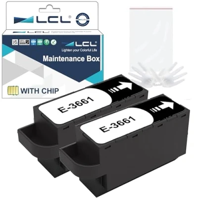 Image de LCL T3661 C13T366100 Maintenance Box (Boîte de Maintenance) Remplacement pour Epson XP 8500 8505 15000 XP15000 XP8600 XP8605 XP6000 XP6001 XP6005 6100 6105 970 Printer (2pack)