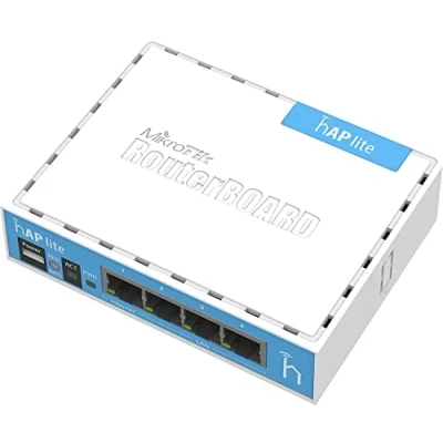 Image de MikroTik hAP Lite Interne Blanc Point d&#039;accès réseaux locaux sans Fil Points (10,100 Mbit/s, 32 Mo, QCA9531 650MHz, 1,5 dBi, 3 W, Blanc) RB941 2nD Noir