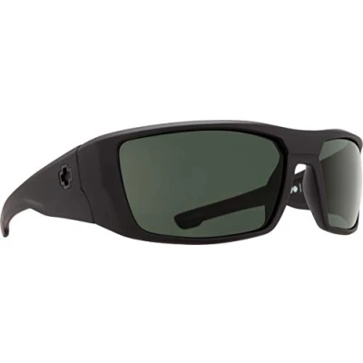 Image de Spy Lunettes de Soleil Dirk, Soft Matte Black Happy Grey Green, Taille Unique
