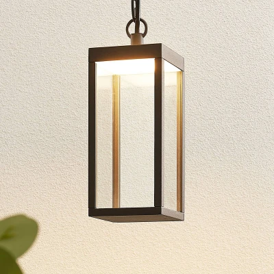 Image de LED Luminaire extérieur Cube (Moderne) en Noir Aluminium (1 lampe,à), Suspension