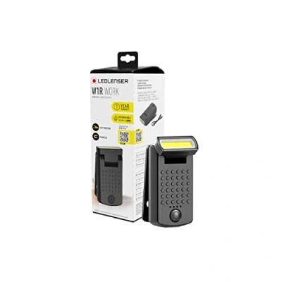 Image de Ledlenser W1R lampe de travail LED COB rechargeable, 220 lm, torche d&#039;inspection portable avec base magnétique rotative à 360, clip robuste, USB C, poche 61 g pour maison, atelier,