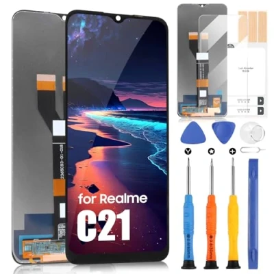 Image de Écran LCD pour Realme C21 2021 C11 / C20 RMX3201 Display Numériseur Tactile Remplacement Panneau Verre Full Assemblée Kit de Réparation (Noir)