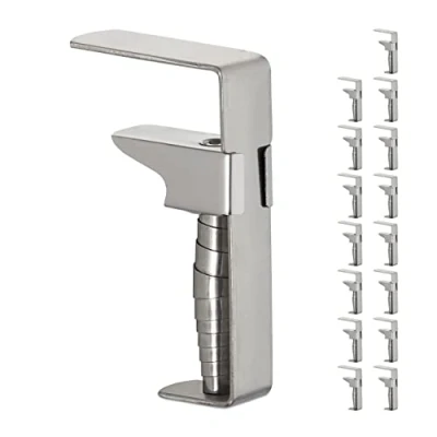 Image de Relaxdays Pinces pour Nappe, Lot de 16, Clips réglables Table épaisse, Acier Inoxydable, Jusqu’à 4 cm, argenté