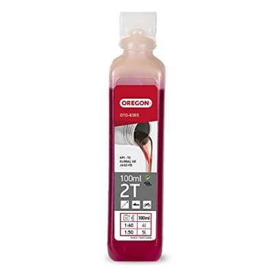 Image de Oregon Huile Moteur Deux Temps, Minérale Semi synthétique, Faible Teneur en Cendres, Protège le et Optimise les Performances, 2T, 100 ml (O10 6365)