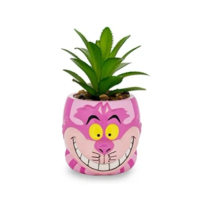 Image de Alice in Wonderland Disney Cheshire Cat Mini Planter with Artificial Succulent