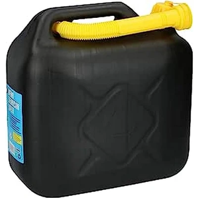Image de Jerrican à carburant en plastique noir 10 l avec bec verseur