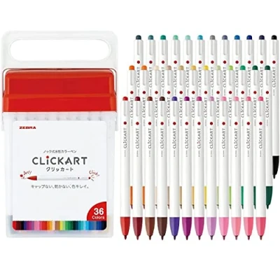 Image de Zebra WYSS22 36C N Clickart Marqueurs à base d&#039;eau, 36 couleurs, étui inclus