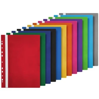 Image de Netuno 12x farde à lamelle perforée multicolore mix A4 dossiers rapides PP avec perforation devis pour école bureau chemise couverture avant transparente lamelles
