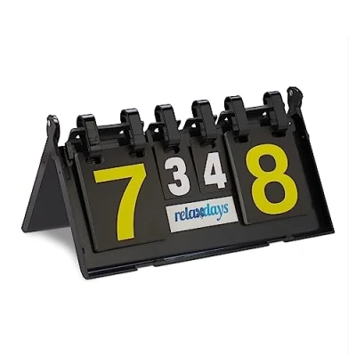 Image de Relaxdays tableau de score tannis table points 29 7 manches tournois écoles ping pong compétitiontennis table, noir