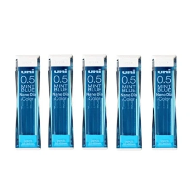 Image de Uni NanoDia Color Mechanical Pencil Leads 0.5mm Mint Blue, 5 Pack/total 100 Value Set with Ecology Sticky Notes