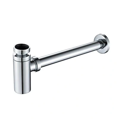 Image de GRIFEMA COMPLENTO G103 Siphon de Lavabo Salle Bain (1 1/4&quot; x ø 32 mm, 340 mm), Piège à bouteille en laiton, Chrome